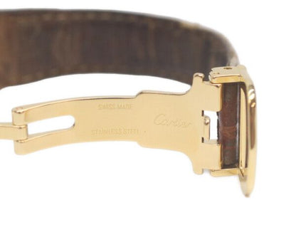 Cartier Must Tank Vermeil SM Late Model Flying Roman Ivory Dial Quartz Leather — view 8