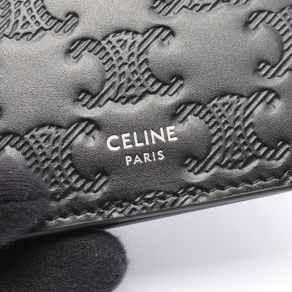 Celine Card Case Vertical Holder Triomphe Leather — view 4