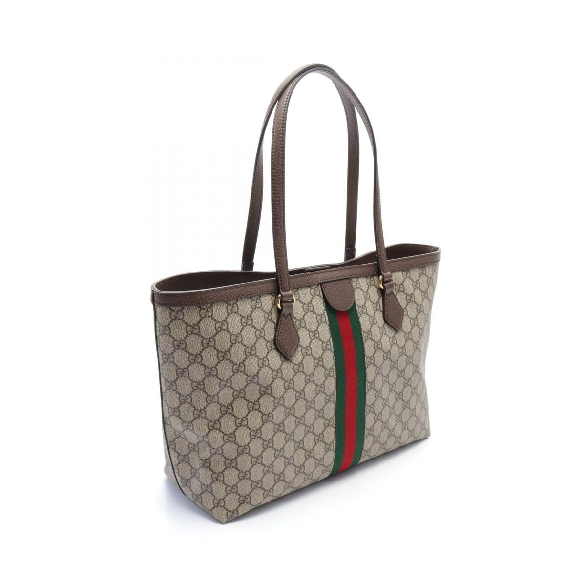 Gucci Tote GG Supreme Canvas Leather Shoulder Bag — view 2