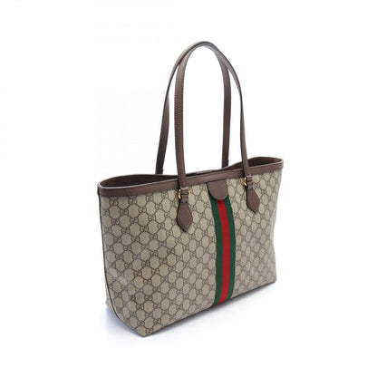 Gucci Tote GG Supreme Canvas Leather Shoulder Bag — view 2