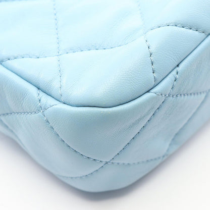 Chanel Shoulder Bag Quilted Light Blue Lambskin Small Flap Chain — view 6