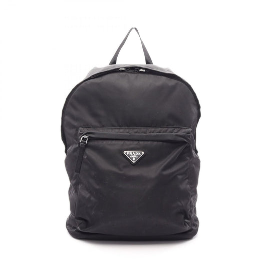 Prada Backpack Triangle Plate Black Nylon Logo Back