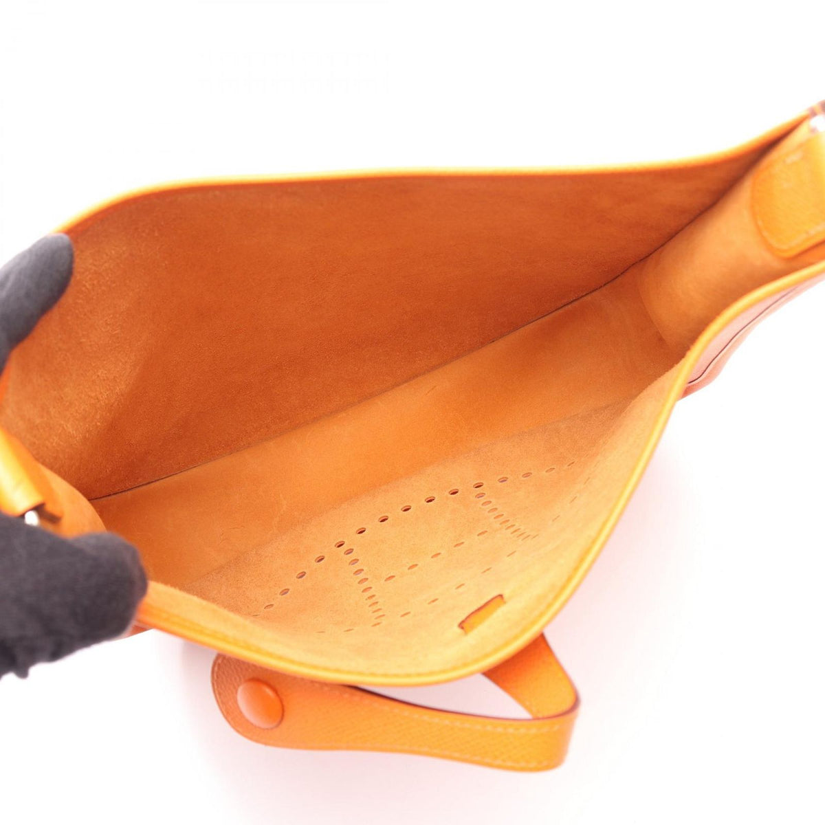 Hermes Shoulder Bag Evelyne 2 PM Orange Leather — view 3