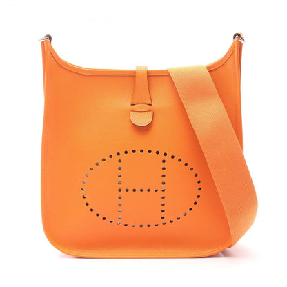 Hermes Shoulder Bag Evelyne 2 PM Orange Leather