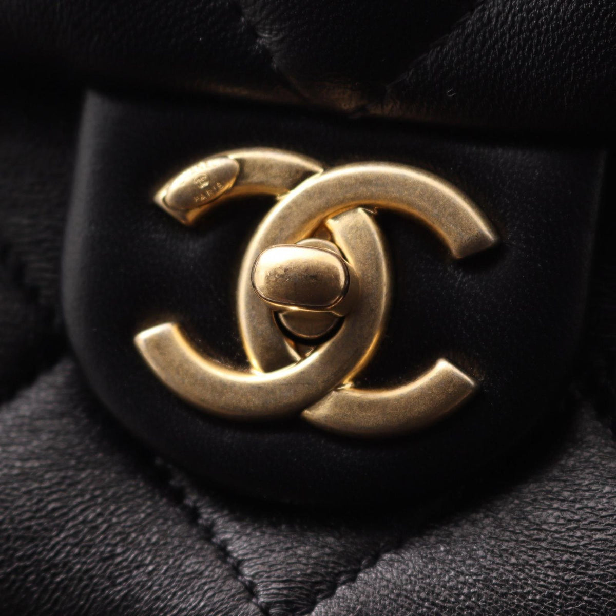 Chanel Shoulder Bag Large Flap Quilted Black Lambskin Chain — view 7