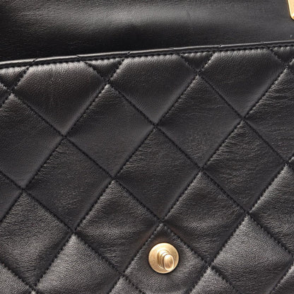 Chanel Shoulder Bag Large Flap Quilted Black Lambskin Chain — view 6