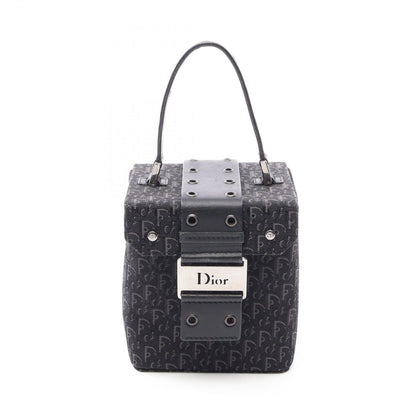 Dior Handbag Street Chic Trotter Black Canvas Leather Vanity Bag