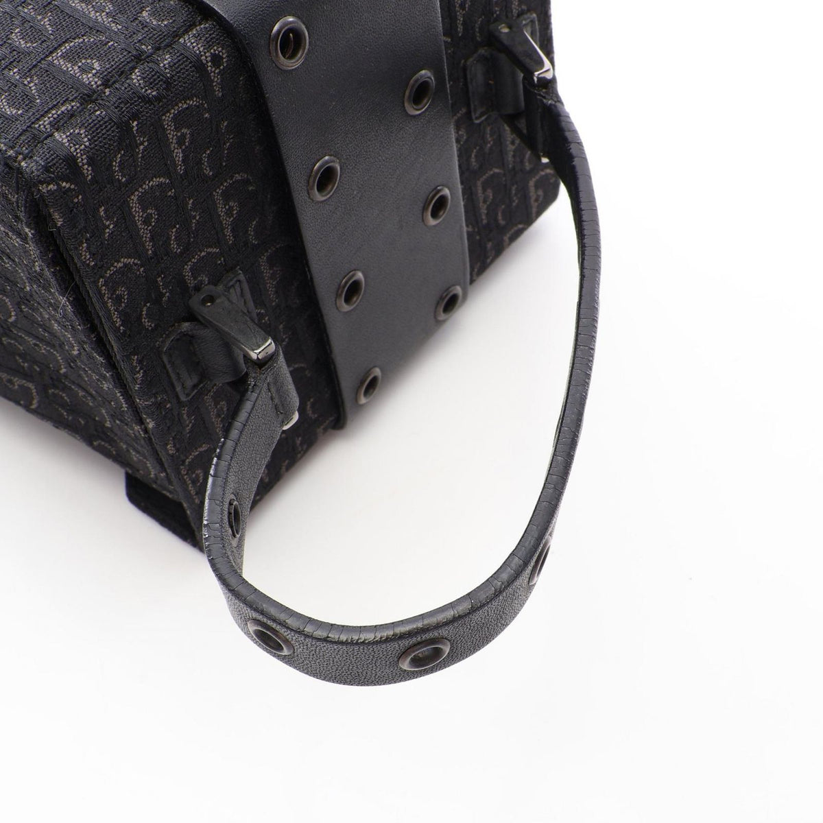 Dior Handbag Street Chic Trotter Black Canvas Leather Vanity Bag — view 5