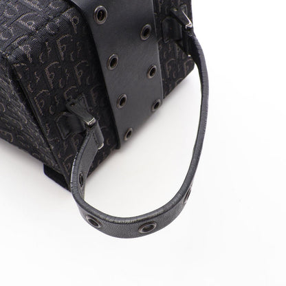 Dior Handbag Street Chic Trotter Black Canvas Leather Vanity Bag — view 5