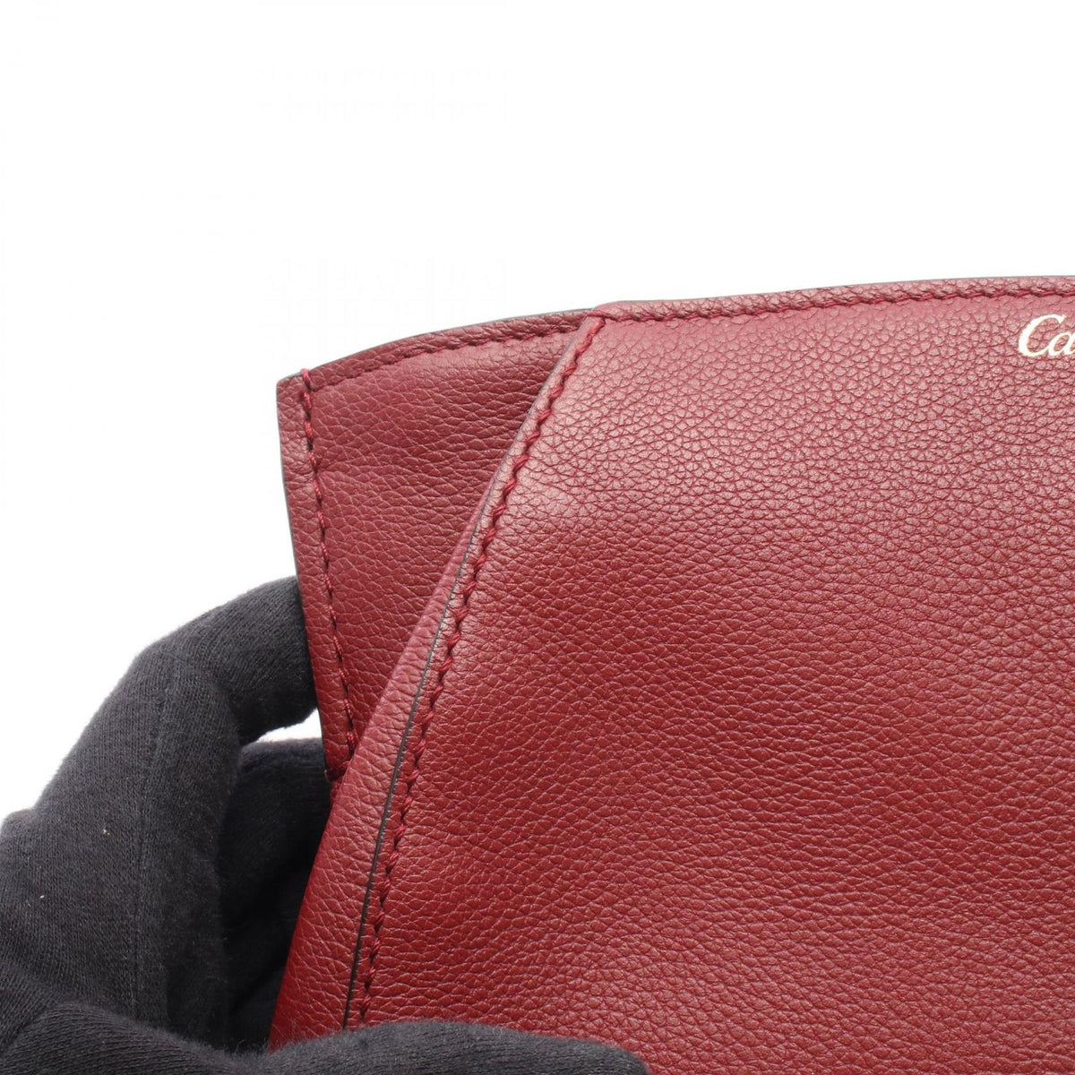 Cartier Clutch C de Cartier Bordeaux Leather Pouch — view 5