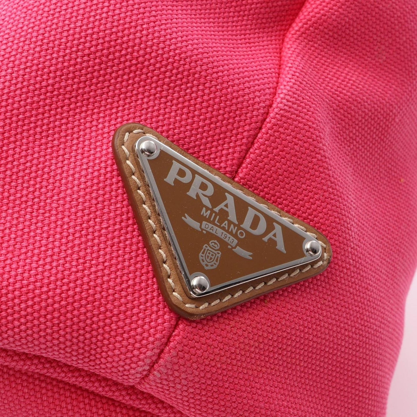 Prada Tote Bag Canapa 2-Way Pink Canvas — view 5