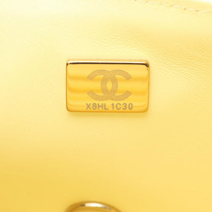 Chanel Shoulder Bag Mini Quilted 20 Cream Black Fabric Chain — view 5