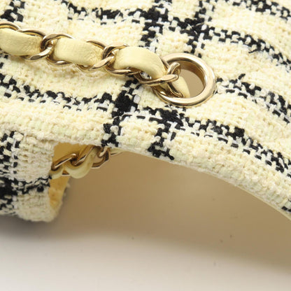 Chanel Shoulder Bag Mini Quilted 20 Cream Black Fabric Chain — view 7