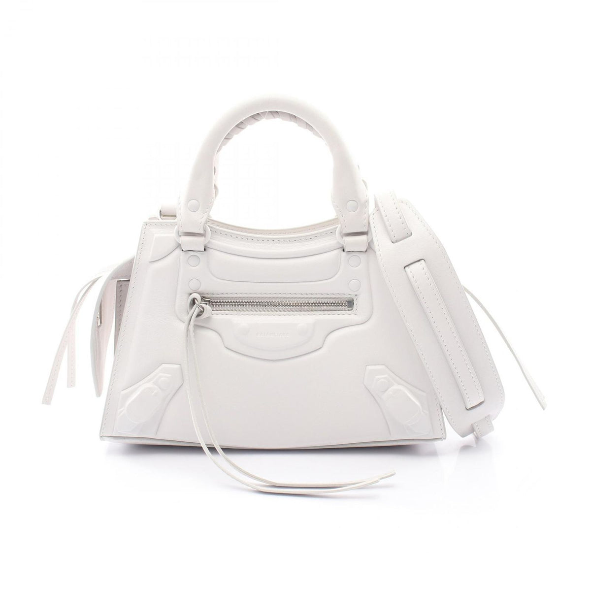 Balenciaga Handbag Neo Class City Mini 2-Way White Leather Neo Classic