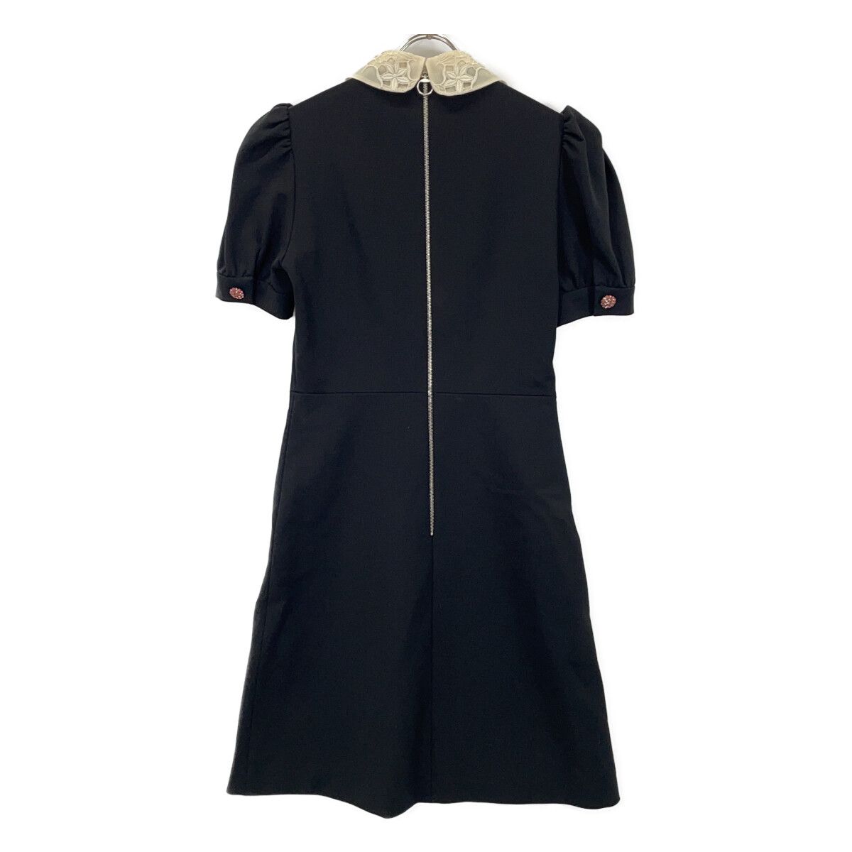 Gucci Black Pink Embroidered Lace Color Ribbon Dress — view 2