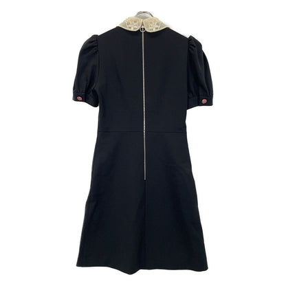 Gucci Black Pink Embroidered Lace Color Ribbon Dress — view 2