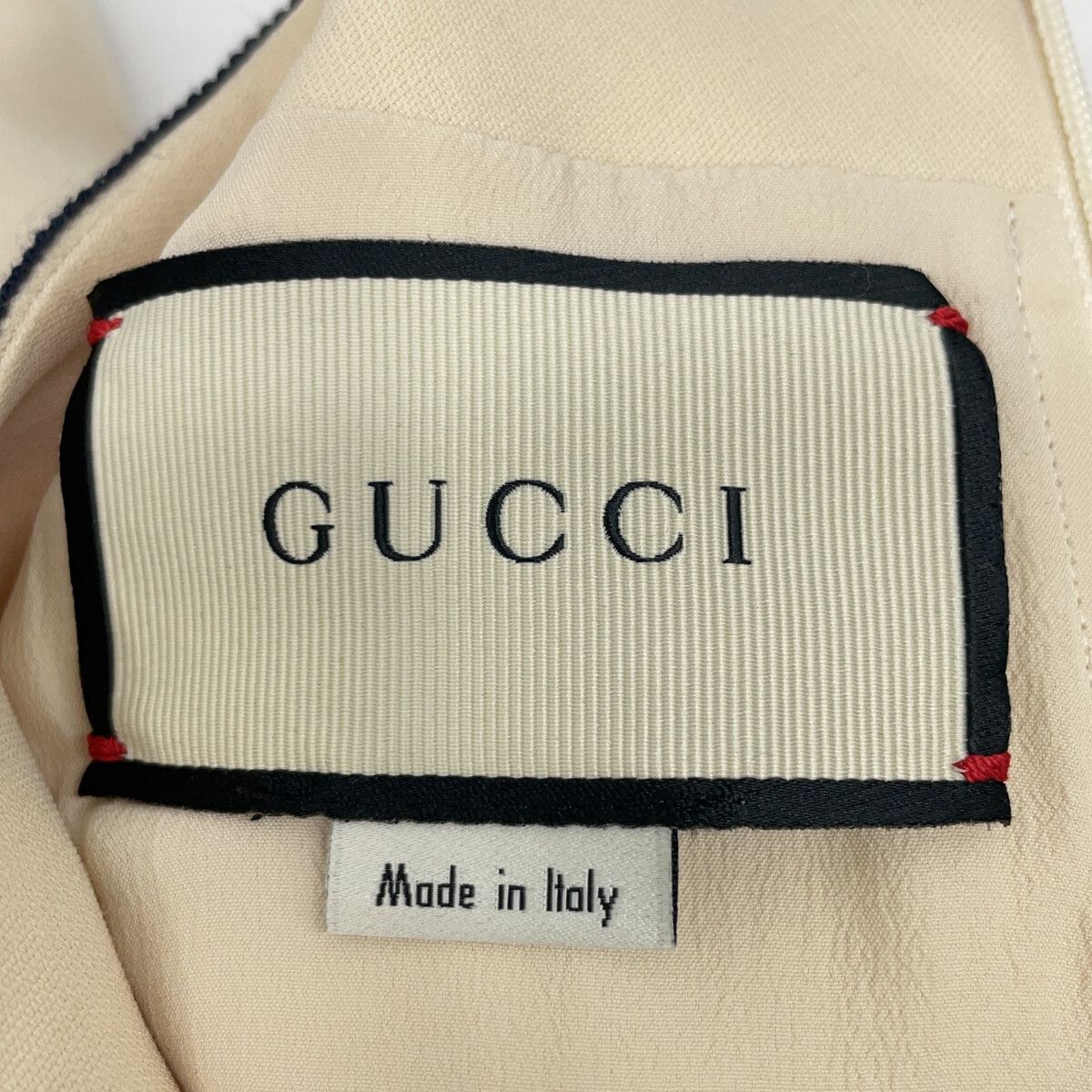 Gucci White Interlocking G Pearl Button Web Trim Dress 38 — view 3
