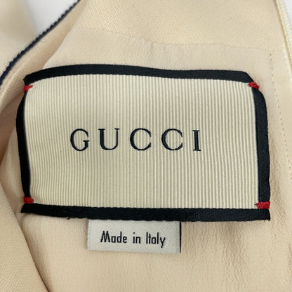 Gucci White Interlocking G Pearl Button Web Trim Dress 38 — view 3