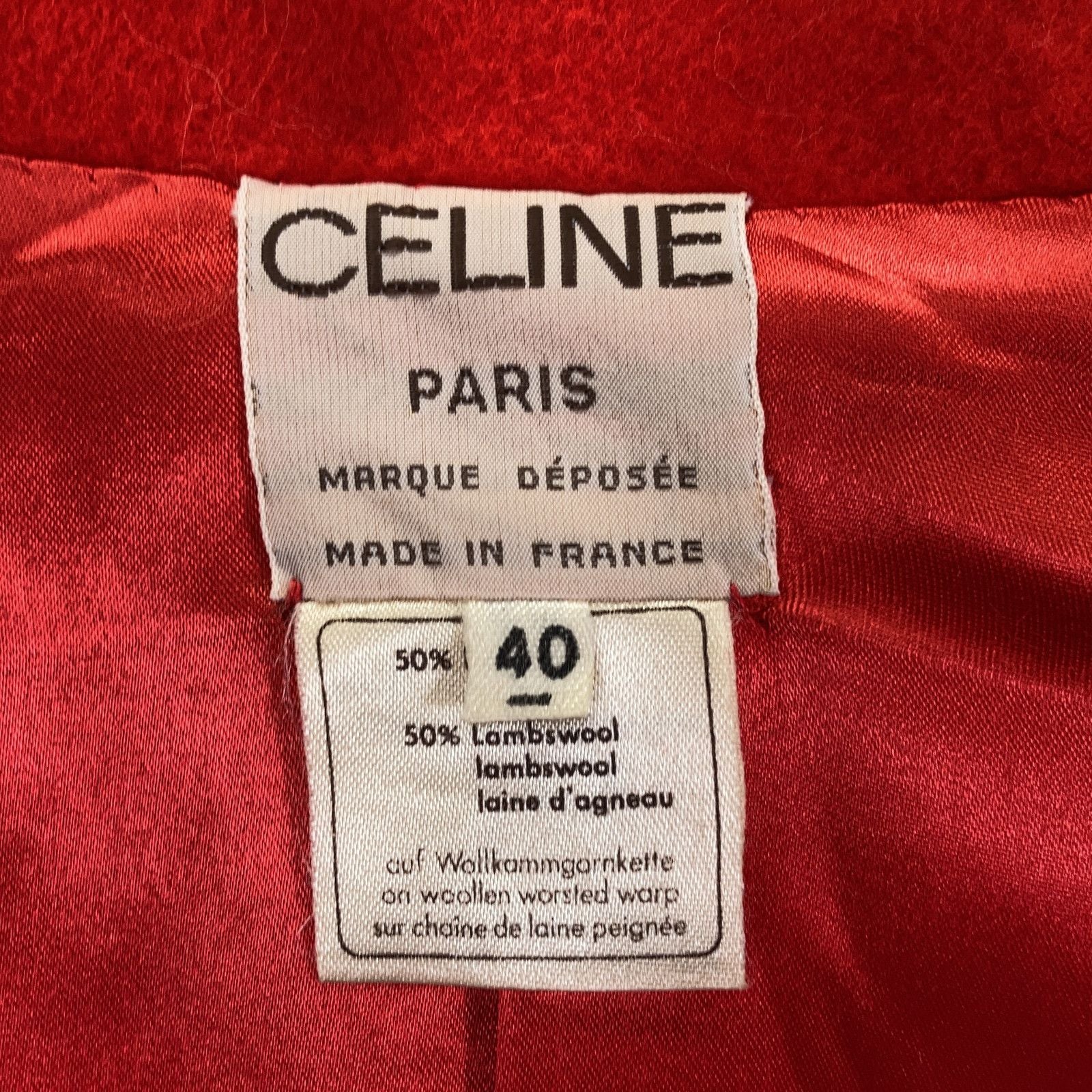 Celine Red Cashgora Wool Double Long Coat 40 — view 4