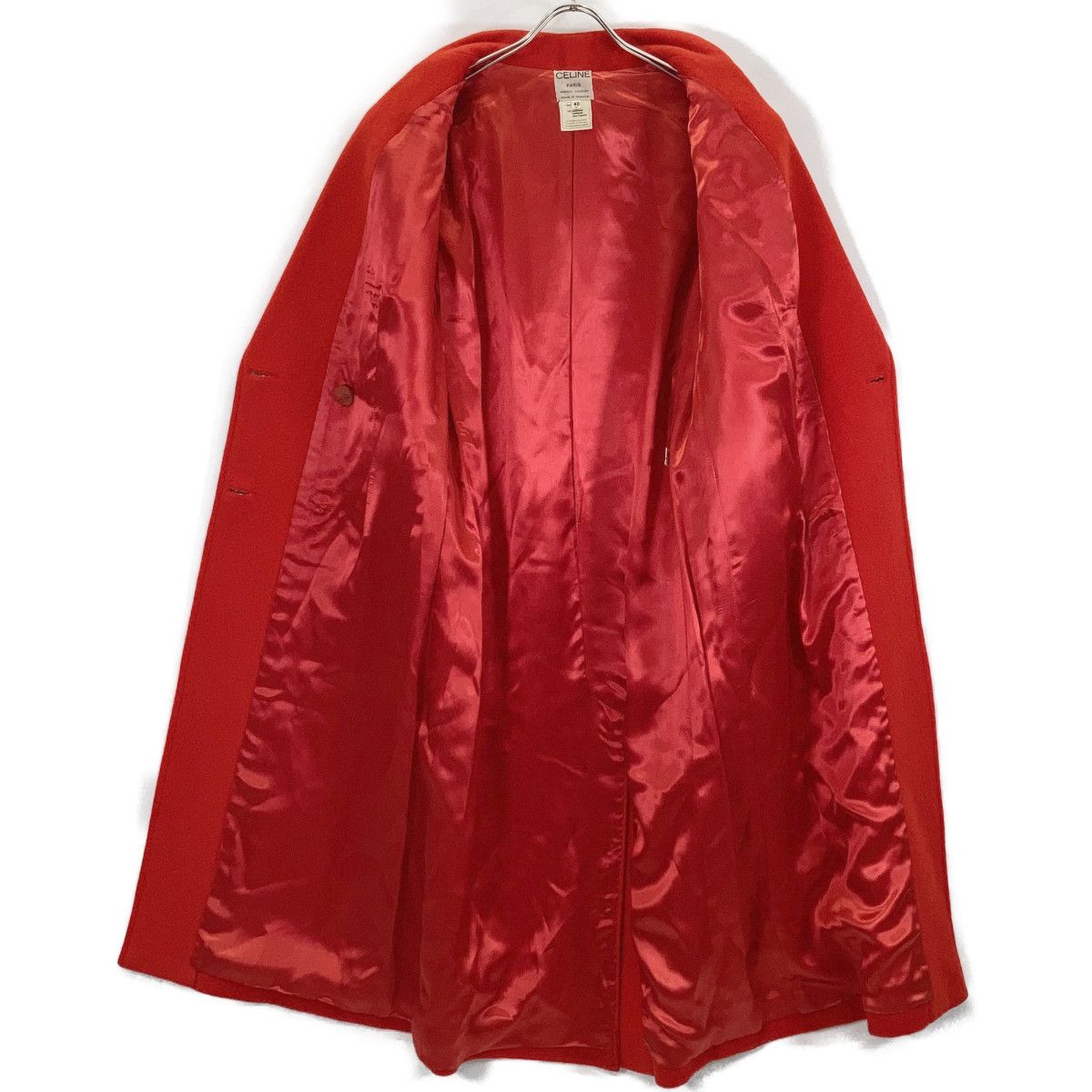 Celine Red Cashgora Wool Double Long Coat 40 — view 3