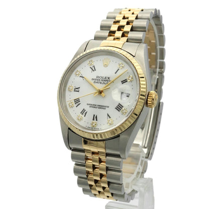 Rolex Role Datejust Diamond 18K Yellow Gold Automatic White Watch — view 2