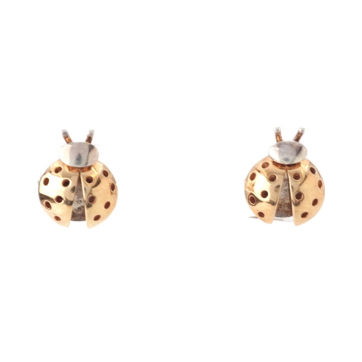 Tiffany & Co Ladybug 18K Pink Gold Earrings Silver