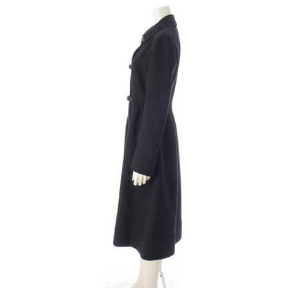 Dior Wool Leather Belted Coat Black 42 — view 3