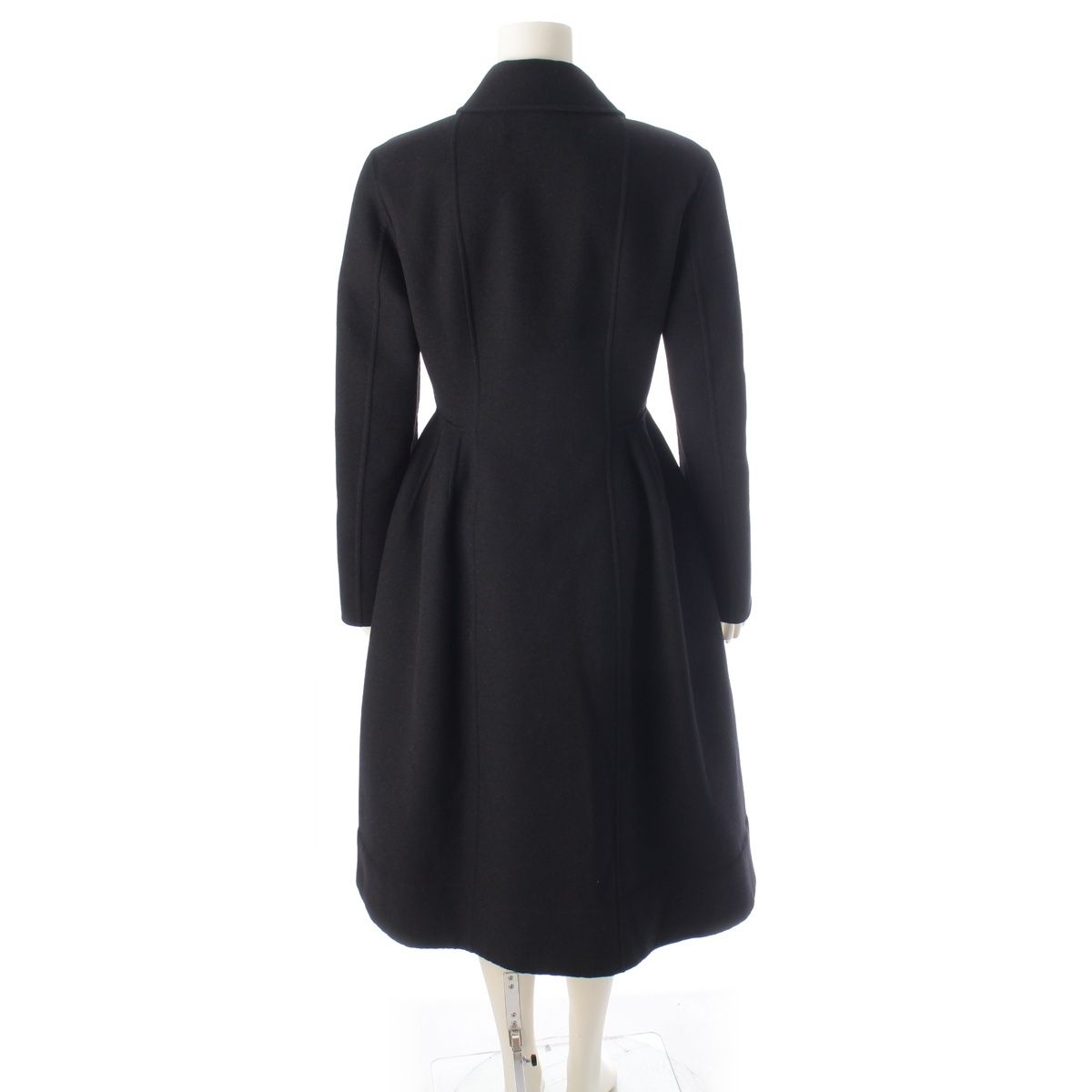 Dior Wool Leather Belted Coat Black 42 — view 4