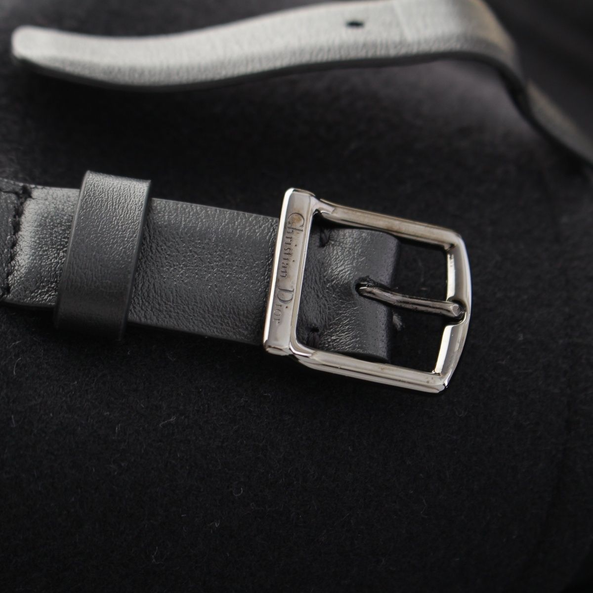 Dior Wool Leather Belted Coat Black 42 — view 8