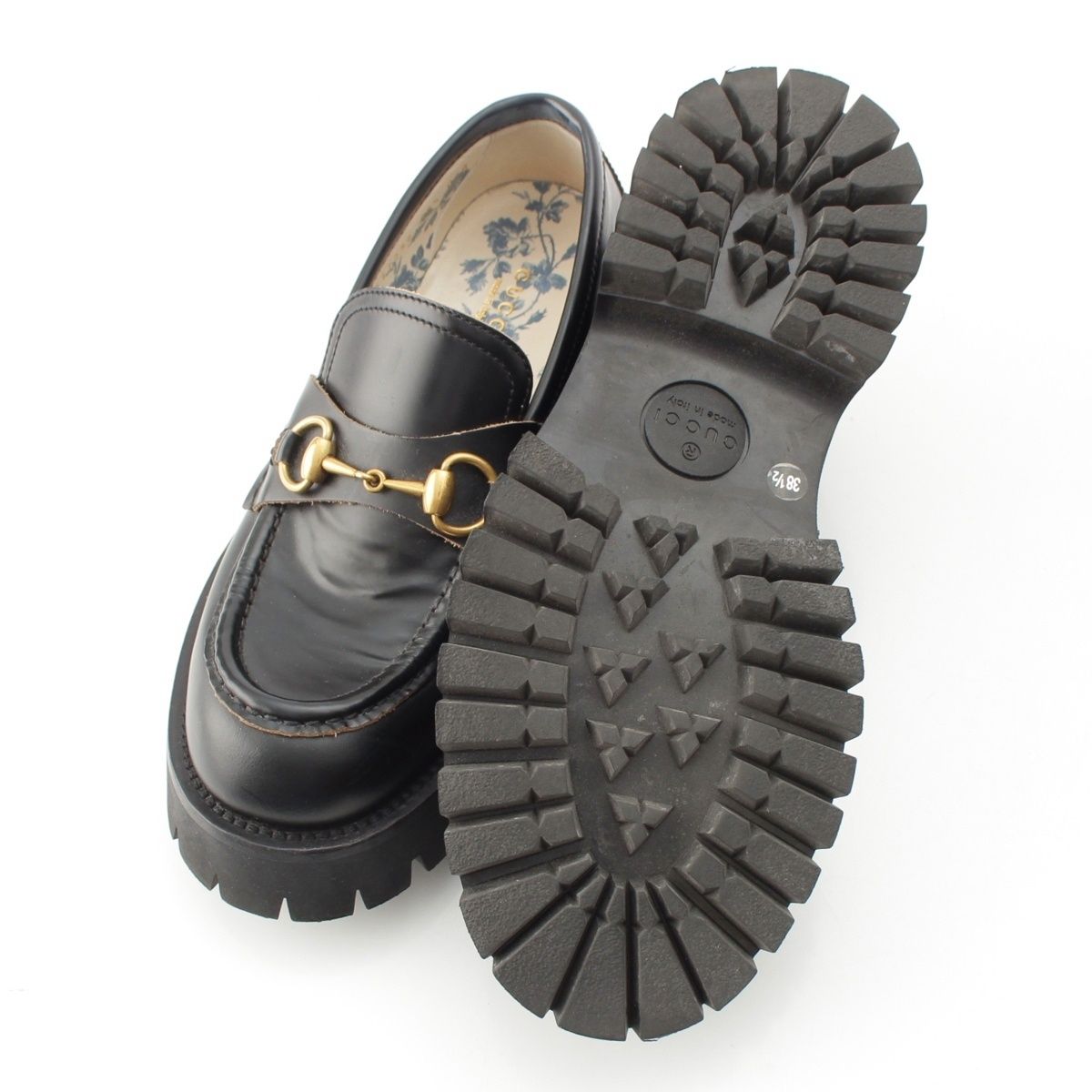 Gucci Leather Horsebit Bi Embroidery Loafers Shoes Black — view 5