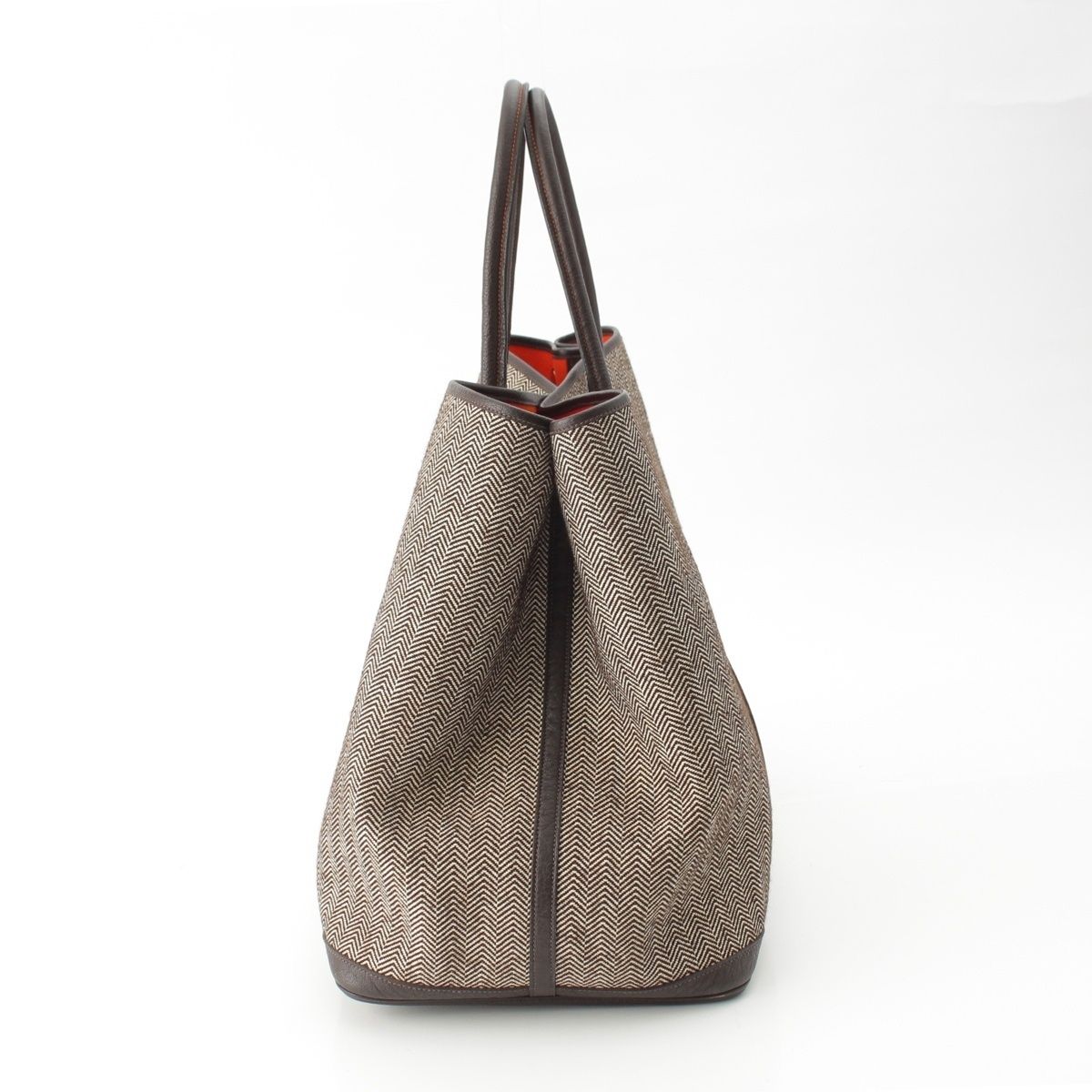 Hermes Garden Party GM Toilet Blanc Negonda Herringbone Handbag Tote Ecru — view 3