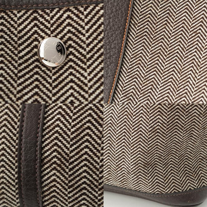 Hermes Garden Party GM Toilet Blanc Negonda Herringbone Handbag Tote Ecru — view 8