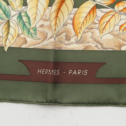 Hermes Carre 90 Silk Casse Noisette Nutcracker Scarf Green — view 7