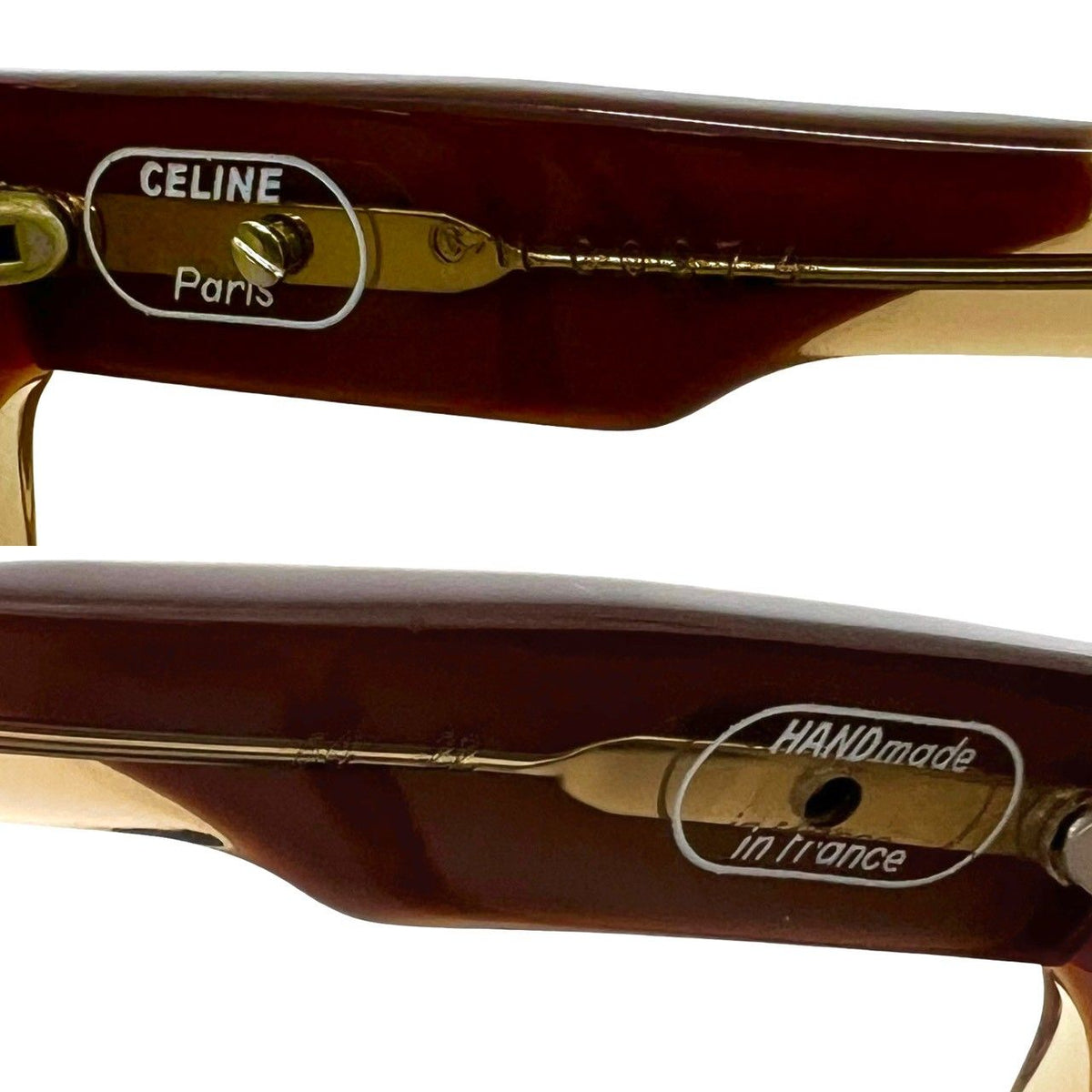 Celine Vintage Horse Carriage Logo Acetate Sunglasses Eyewear Brown — view 2
