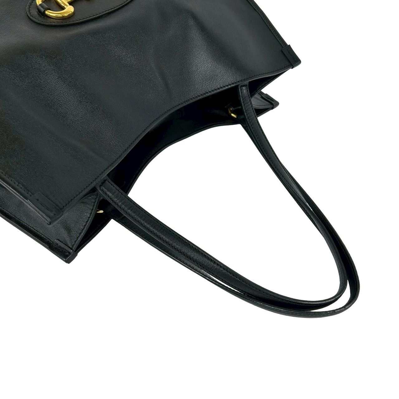 Gucci Box Horsebit 1955 Leather Tote Bag Business Black — view 4