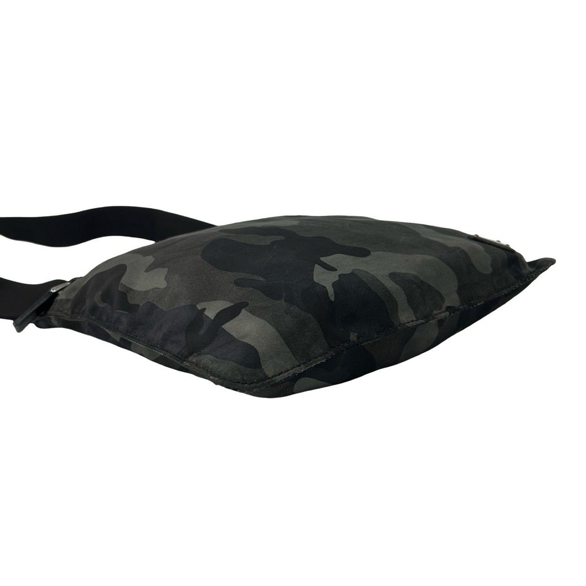 Prada Triangle Logo Camouflage Pattern Nylon Saffiano Leather Shoulder Bag — view 7