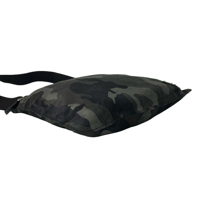Prada Triangle Logo Camouflage Pattern Nylon Saffiano Leather Shoulder Bag — view 7