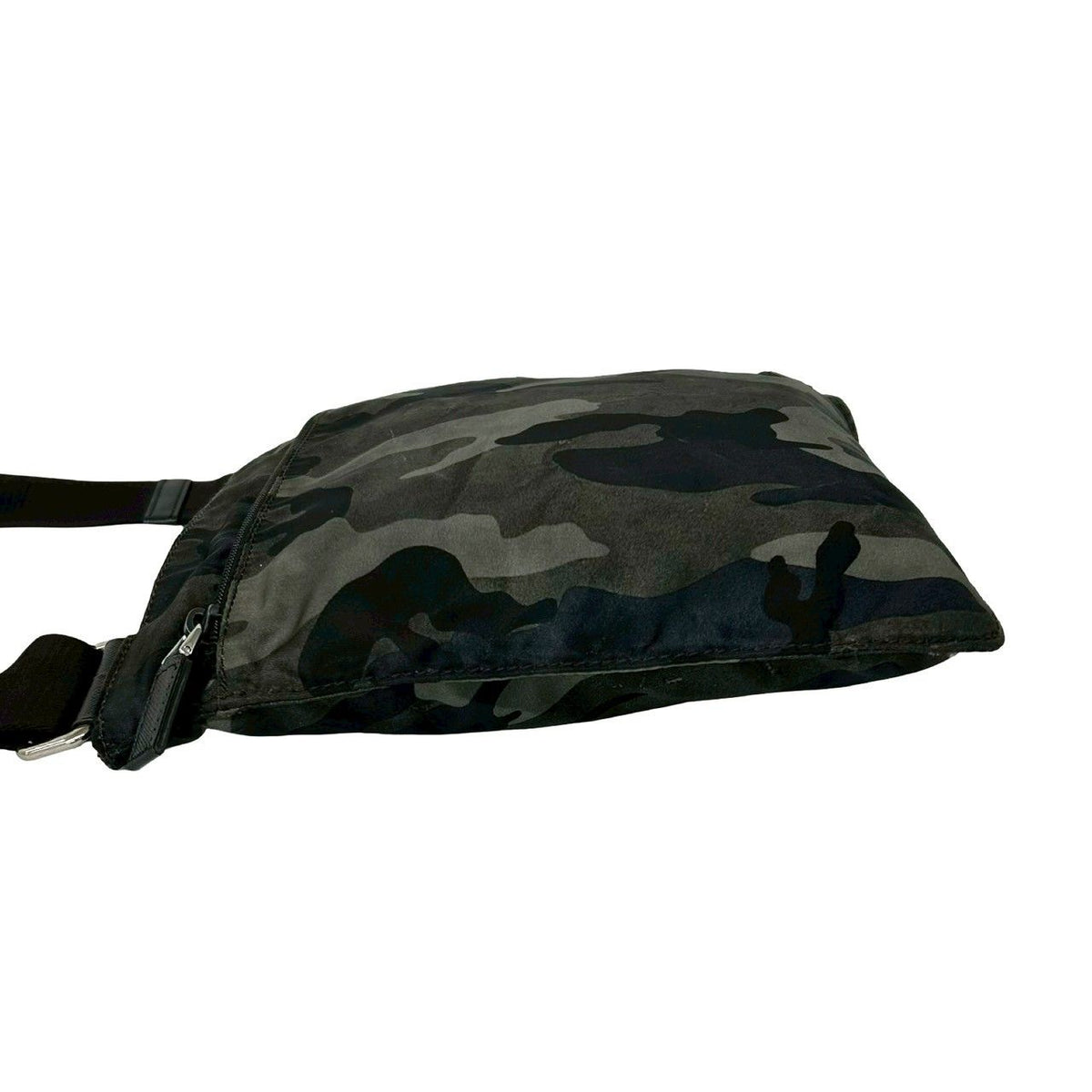 Prada Triangle Logo Camouflage Pattern Nylon Saffiano Leather Shoulder Bag — view 5
