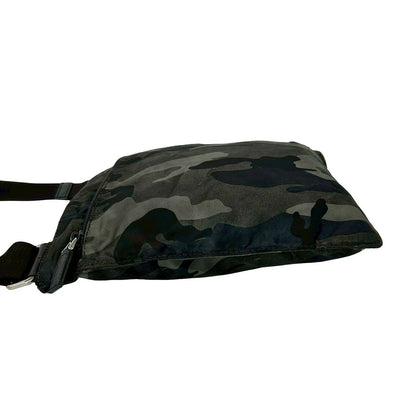 Prada Triangle Logo Camouflage Pattern Nylon Saffiano Leather Shoulder Bag — view 5