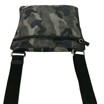 Prada Triangle Logo Camouflage Pattern Nylon Saffiano Leather Shoulder Bag — view 4