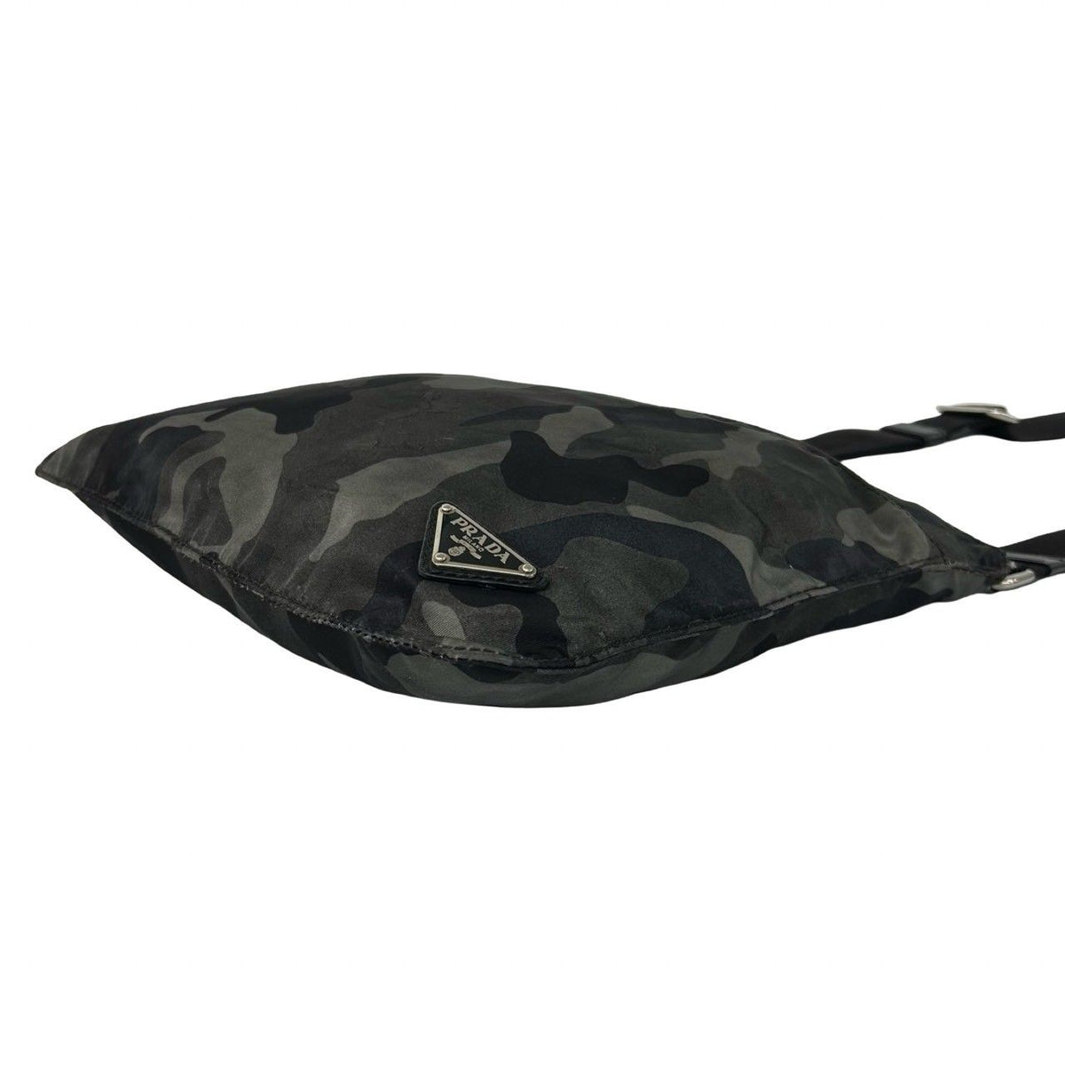 Prada Triangle Logo Camouflage Pattern Nylon Saffiano Leather Shoulder Bag — view 8