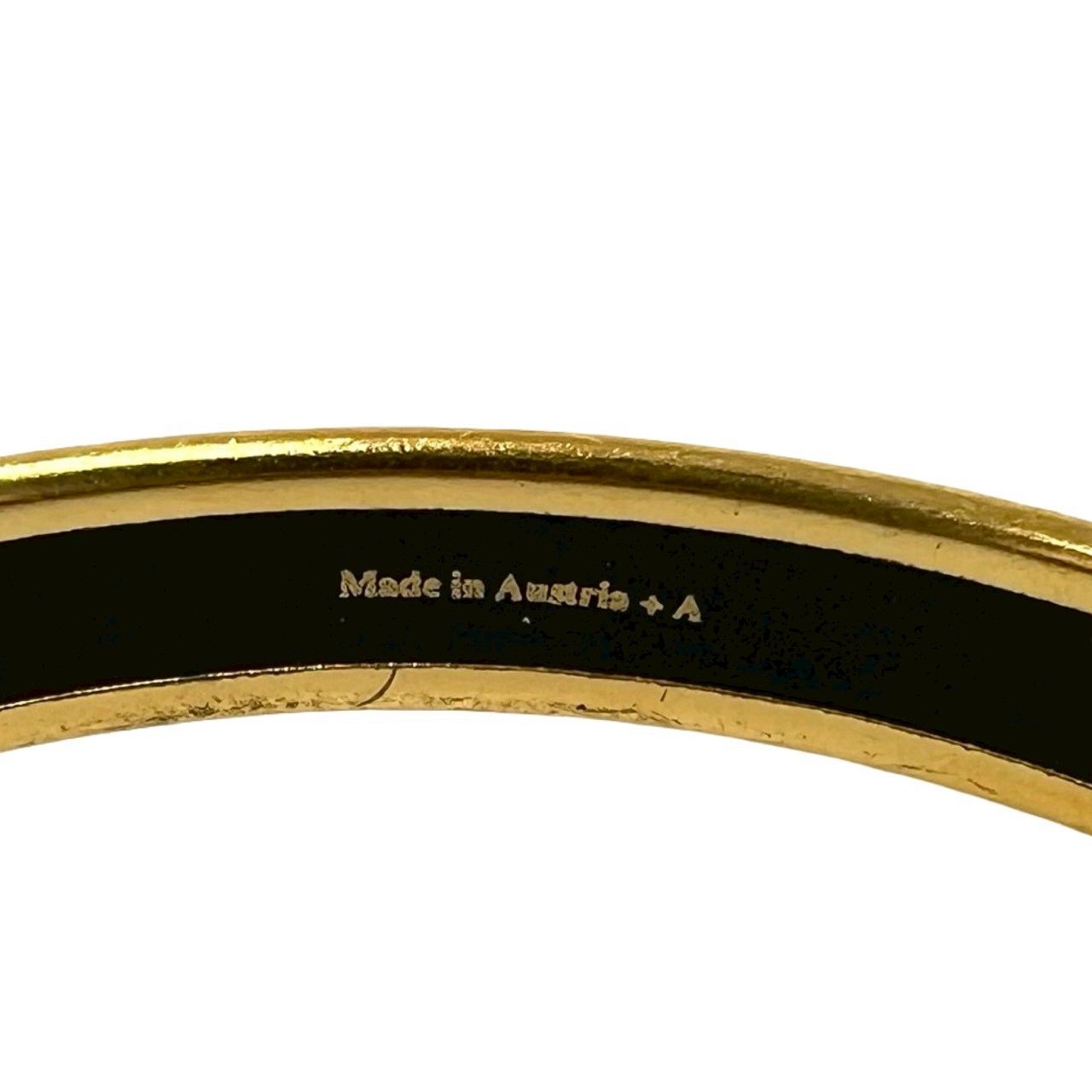 Hermes Enamel Bangle Bracelet Gold — view 2