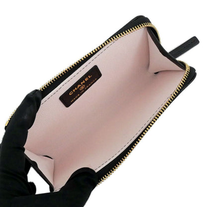 Chanel Fragment Zip Card Case CC Logo Apple Black Pink Gold — view 7