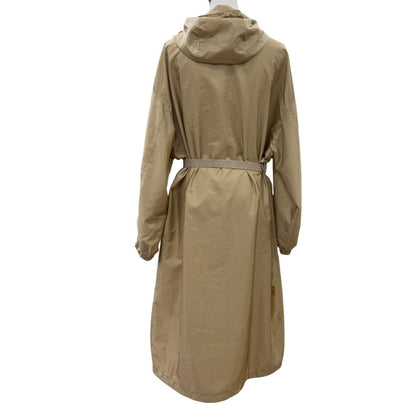 Prada Re-Nylon Triangle Logo Belt Long Coat Beige 36 — view 4