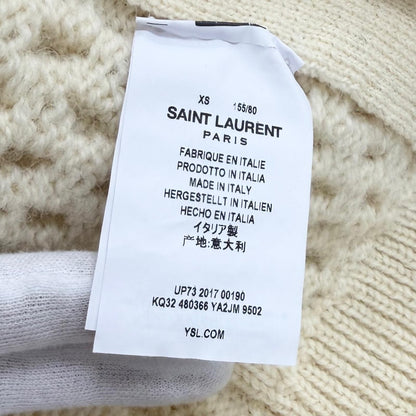 Saint Laurent Paris Cable Knit Turtleneck Wool Vest Ivory XS — view 7