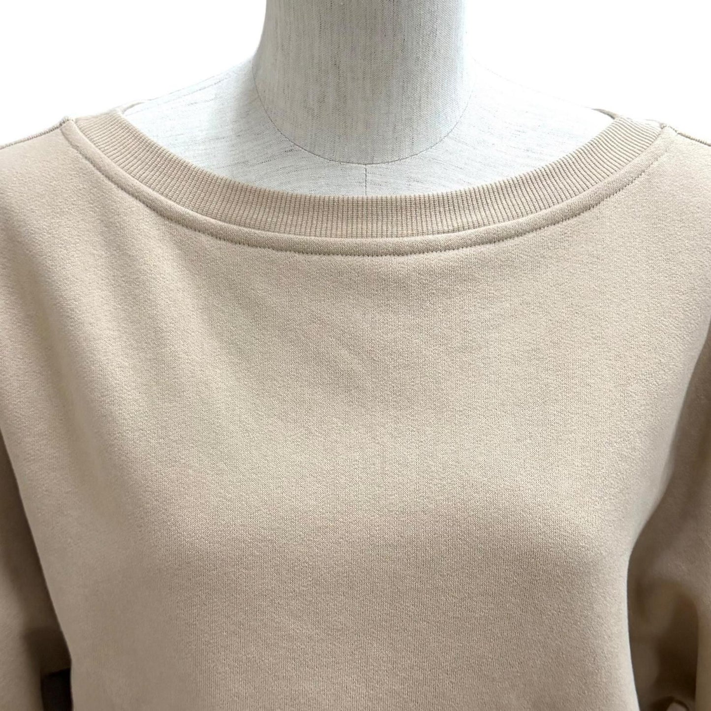 Saint Laurent Paris 100% Cotton Logo Embroidered Brushed Back Cropped Sweatshirt — view 2