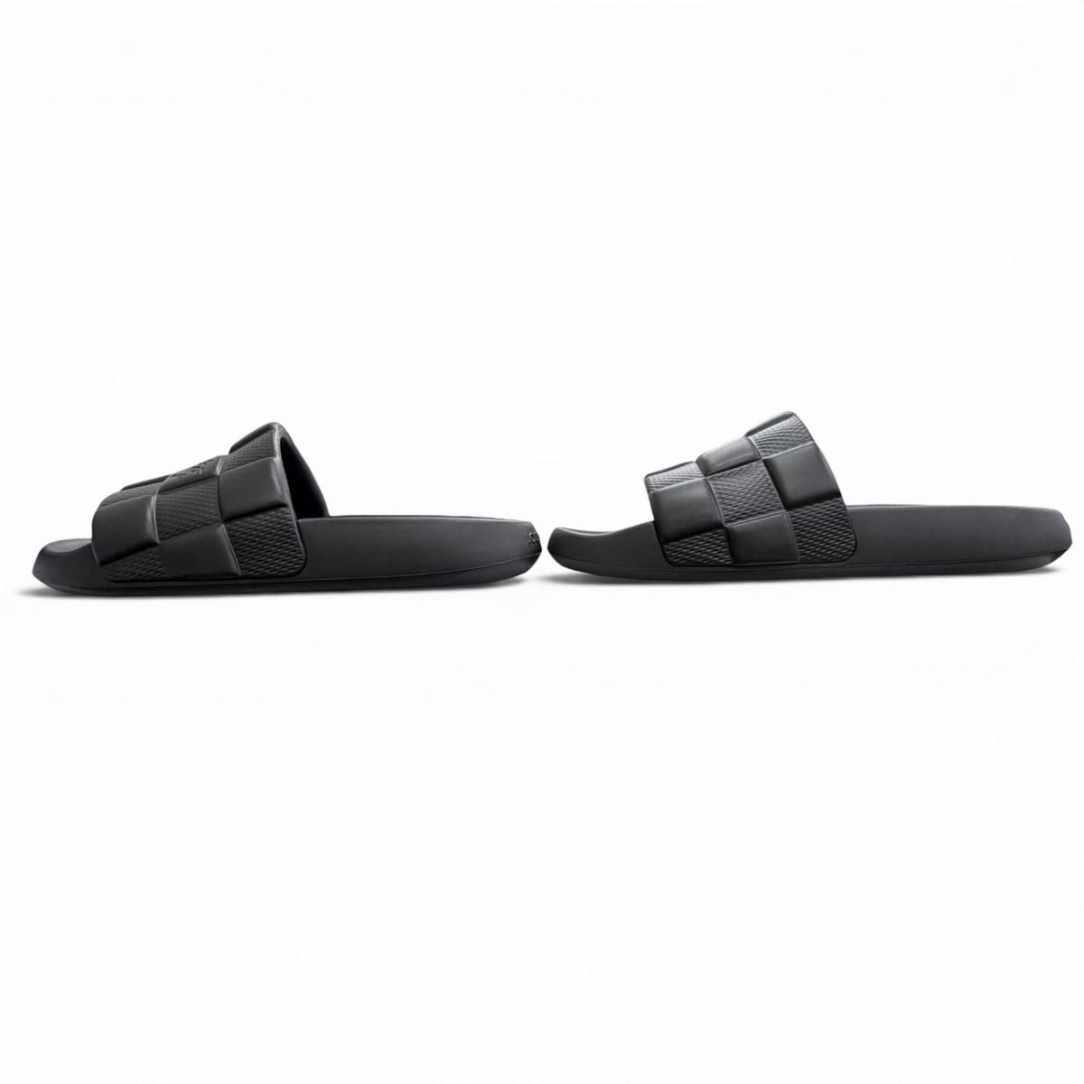Louis Vuitton LV Waterfront Line Rubber Damier Slide Sandals Black 8 — view 3