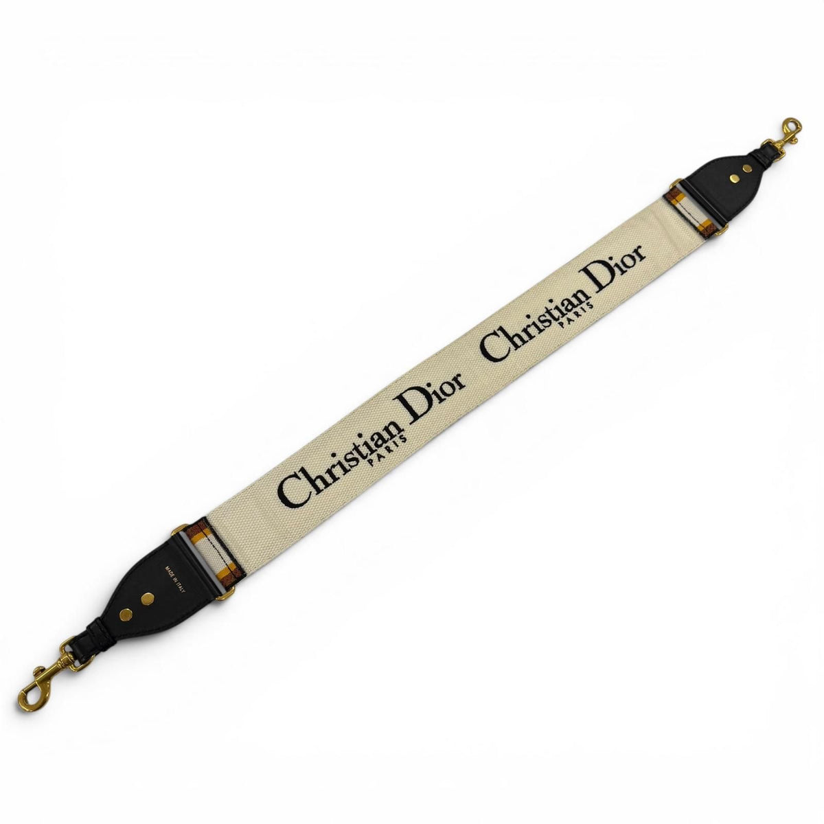 Dior Embroidery Shoulder Strap Canvas Leather Orange Black — view 5