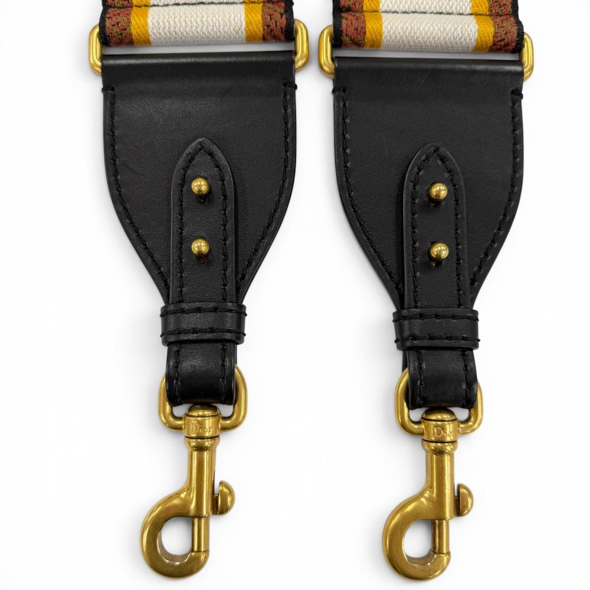 Dior Embroidery Shoulder Strap Canvas Leather Orange Black — view 6
