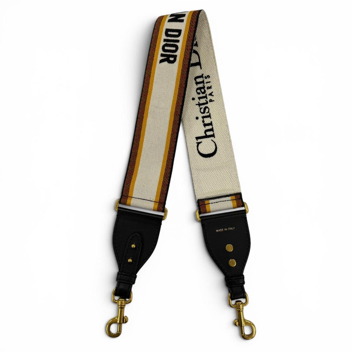 Dior Embroidery Shoulder Strap Canvas Leather Orange Black — view 3